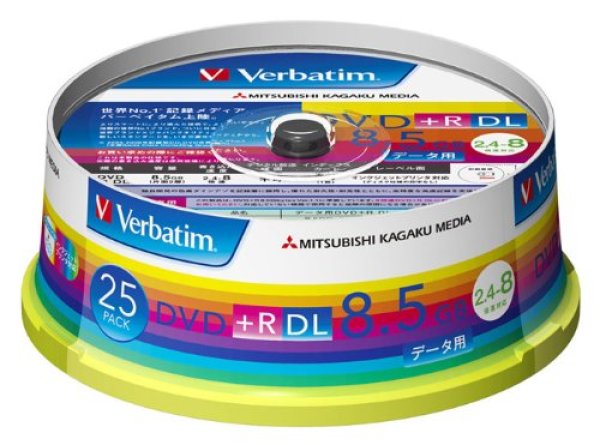 三菱化学/Verbatim】 DVD+R DL(2層8.5GB) 25枚DTR85HP25V1／メディア(DVD-R